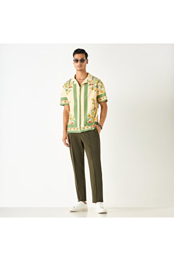 FAV Relaxed Fit Floral Print Shirt with Camp Collar