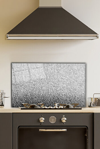 Rosyvien Silver Design Glass Stove Back Protector, Kitchen Built-In and Countertop Protection, Tempered and Rodage