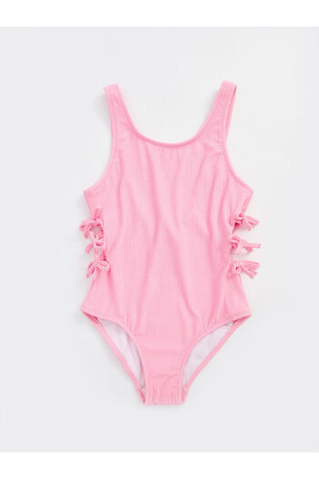 DEEP BEACH Girl's Swimsuit with Bowknot Textured Fabric