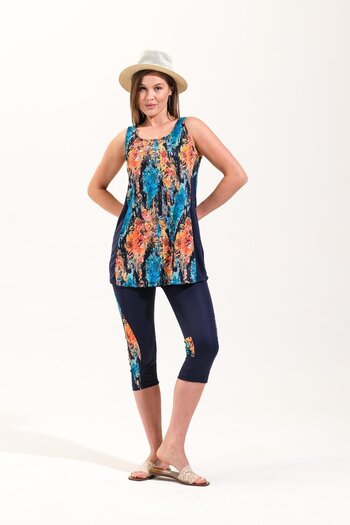 Plistre 2266_2-Piece Pool/Sea Swimsuit with Strappy Inner Lining and 4/3 Tights