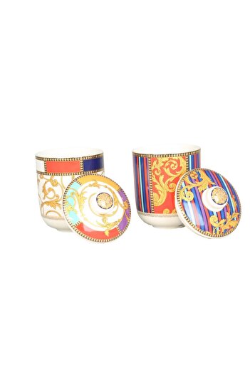 Lucky Art Valencia Bone Set of 2 Jars 17cm