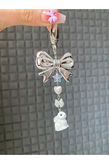 Pinky Lady Baby Rabbit Y2K Fairycore Coquette Keychain and Bag Charm