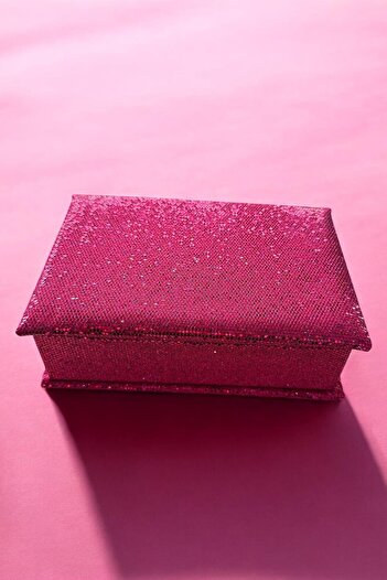 TAKIŞTIR Pink Color Glitter Detailed Jewelry Box