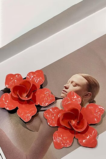 New Obsessions Metal Big Flower Earrings