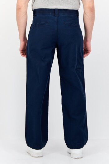 Esprit Men Regular Fit Solid Straight Pants, Navy