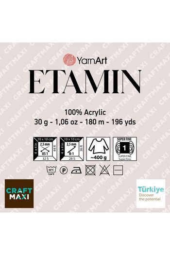 Yarnart Etamın - Κέντημα και Πλεκτό Χέρι Νήμα Λευκό-421