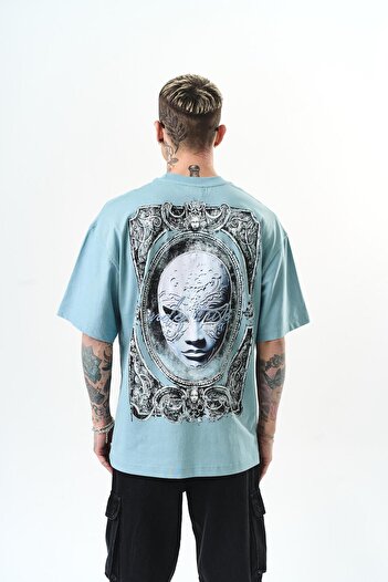 Respire Чоловіча футболка Oversize з принтом, блакитна