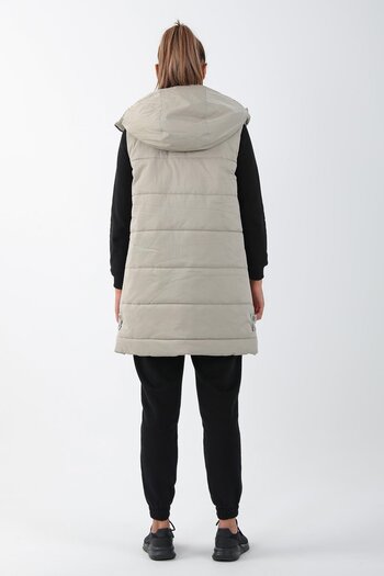 MARATON Comfort Women's Hooded Sleeveless Silver Gray Vest 21402