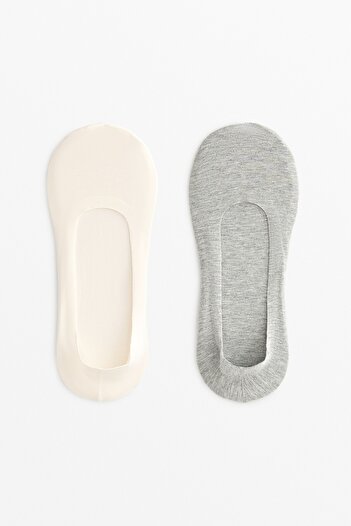 Oysho 2 pairs of medium-cut cotton blend invisible socks