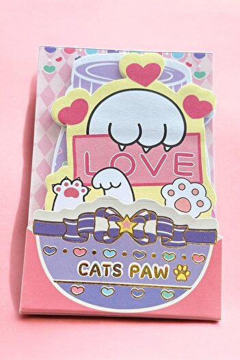 TAKIŞTIR Mixed Color Paw Figured Adhesive Note Paper
