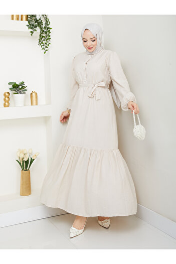 SG SARİALGİYİM New Season Shows No Summer Quality Skirt Ruffle Dress