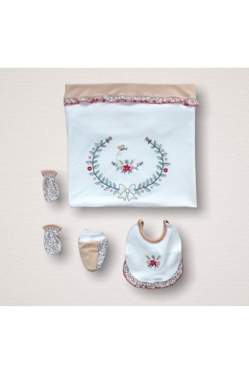 BabyBird Redbud Crown Embroidered Baby Girl 10-Piece Bodysuit Set Hospital Release Pomegranate Flower