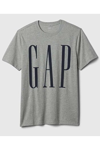 GAP V-Everyday Soft Corp Logo Tee Kısa Kol Tişört Erkek T-Shirt GRİ