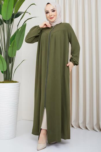 hafsamina Aerobin Ferace with Khaki Robe