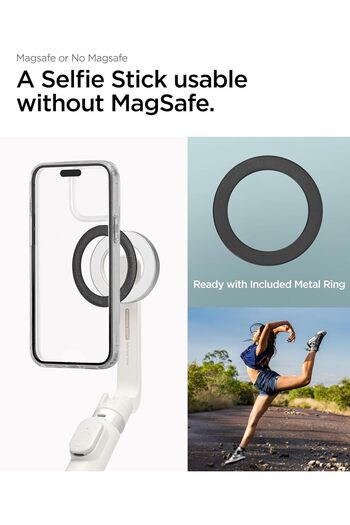 Spigen MagSafe Selfie Stick Tripod Stand MagFit iPhone 16 15 14 13 12 Pro Max & Android Dune Beige