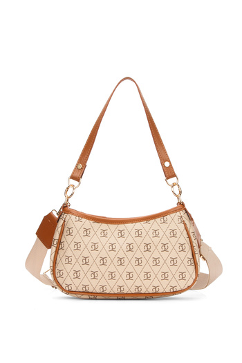 Newish Women's Patterned Adjustable Cross Strap Cross Hand And Shoulder Baguette Bag Handle Bag