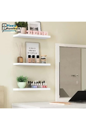 PixelsFurniture Set of 3 Pixel Furniture Floating Wall Shelves, Shelves with Invisible Brackets, 80cm