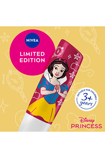 LABELLO Disney Princess Snow White Lip Balm, 3+ Year Kids, Candy Apple Flavor, 24H Moisture, 4.8g