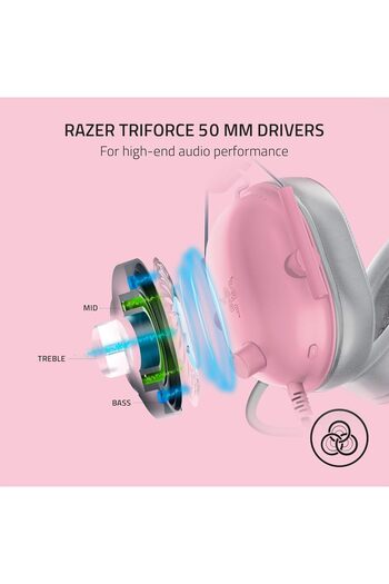 RAZER BlackShark V2 X Gaming Headset: 7.1 Surround Sound - Pink