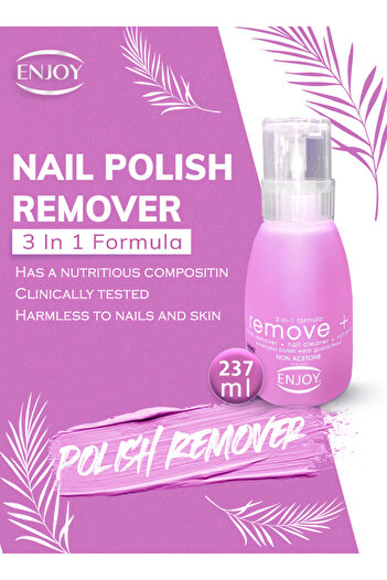 Enjoy Non-Acetone Nail Polish Remover 237ML – Gentle, Vitamin-Enriched, Salon-Quality