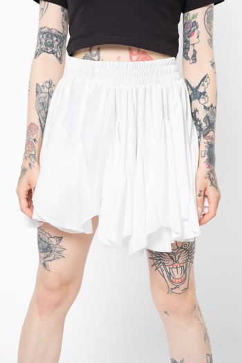 Bak Moda Λευκή φούστα Senzi Frilly