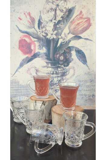 ORTAKÖY CENNETİ 6 Ad Glass Tea Coffee Glass Stylish Design Imported 100 Cc Volume 8 cm Height 6.5 cm Mouth Measurement