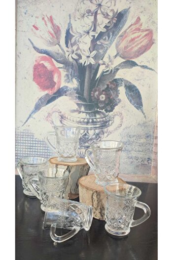 ORTAKÖY CENNETİ 6 Ad Glass Tea Coffee Glass Stylish Design Imported 100 Cc Volume 8 cm Height 6.5 cm Mouth Measurement