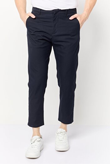 Selected Homme Men Tapered Fit Plain Chino Pants, Navy