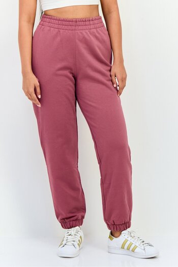 adidas Women Regular Fit Embroidered Logo Outdoor Sweatpants, Mauve