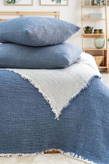 Natural Meet Maya Battal Size Two-Way 100% Cotton Muslin Bedspread 230X250 cm