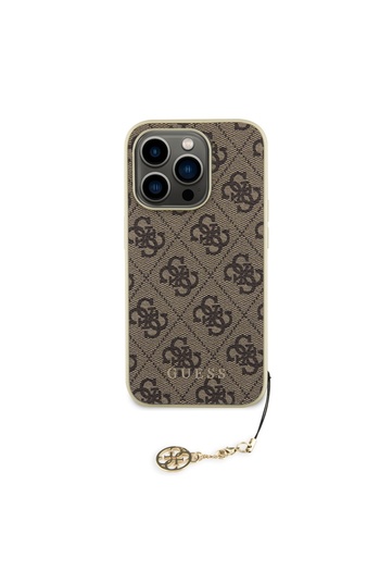 Guess Case for iPhone 15 Pro Hardcase 4G Charm, - Brown