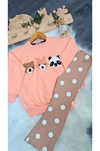 Prime Butik Set of 2 White Polka Dot Girls' Tights with Teddy Bear