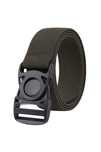 PUFO Traveler elastic belt for men 3.8 x 125 cm, plastic buckle, green