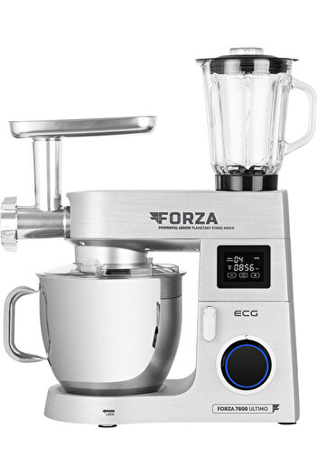 ECG FORZA 7800 Ultimo Argento food processor, 1800 W, 8 liters, LCD, planetary mixing system