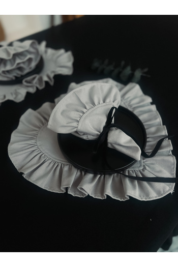KaiHome Moonlit Linen Fabric Frilly Napkin 2 Pcs