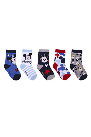 Mickey Mouse Set 5 Sosete bebe Mickey Mouse Multicolor 15-16 EU