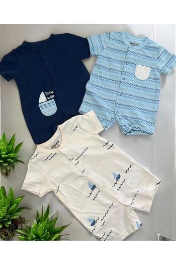 ALTINTAŞ BABY Marine Ship Summer Triple Jumpsuit New Season