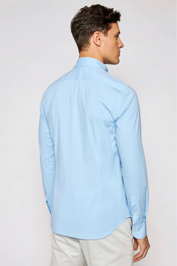 La Martina Camasa La Martina Slim fit cu logo brodat CCMC02 Albastru 3XL INTL