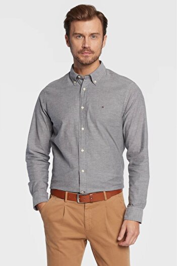 Tommy Hilfiger Tommy Hilfiger Oxford Men's Shirt MW0MW25037 Grey XL INTL