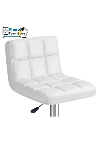 PixelsFurniture Pixel Furniture Adjustable Bar Stool Modern Design Swivel Leather Back and Footrest