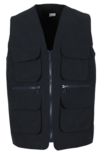 Modarar Men's Linen Vest Navy Blue Color Regular Fit Rar01307