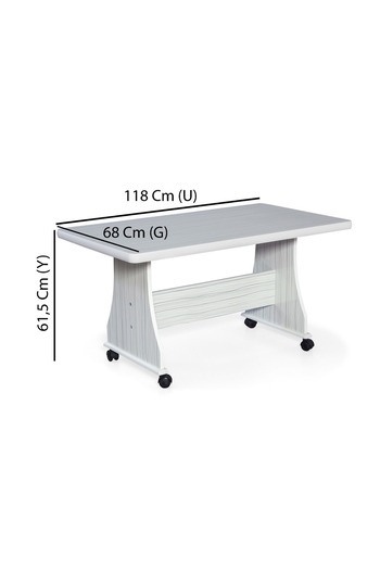 Modilayn Eliusta Tekerlekli Mdf Masa %100 Mdf Orta Sehpa Salon Masa Sehpa