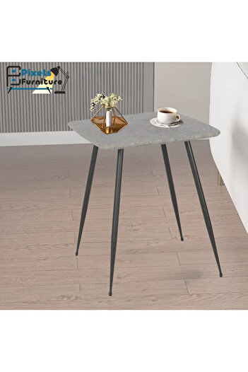 PixelsFurniture Pixel Furniture Square Side Table for Sofa and Bed, Solid Metal Base Table