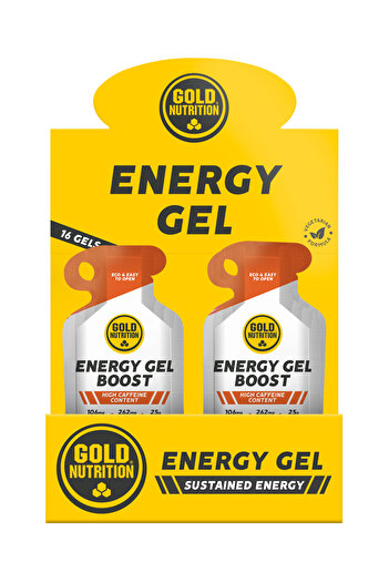 GOLDNUTRITION Boost Plus Salted Caramel Energy Gel, Box of 16 Gels
