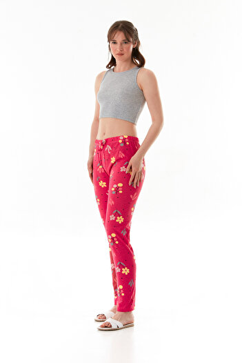 Fulla Moda Çiçek Baskılı Pijama Altı