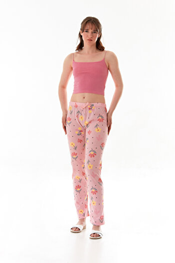 Fulla Moda Çiçek Baskılı Pijama Altı
