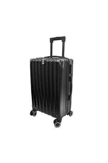 Naimeed Company Cărucior de călătorie, Naimeed D5391S, 4 roți duble 360 ​​grade, ABS, încuietoare cu combinație, Negru, 38x23x60cm