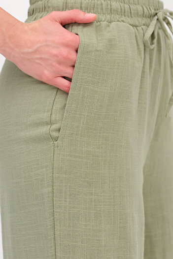 Addax Beli Lastikli Cepli Wide Leg Pantolon PN58800-PNL