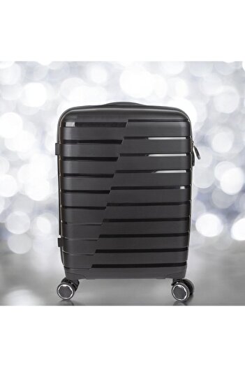 Naimeed Company Troler de călătorie Mic S, Naimeed D5962, 4 roți duble detașabile la 360 de grade, PP, Negru, 37x20x48cm
