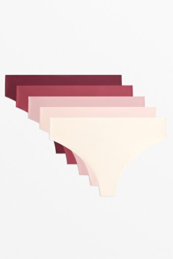 Oysho 5 laser-cut polyamide blend thongs
